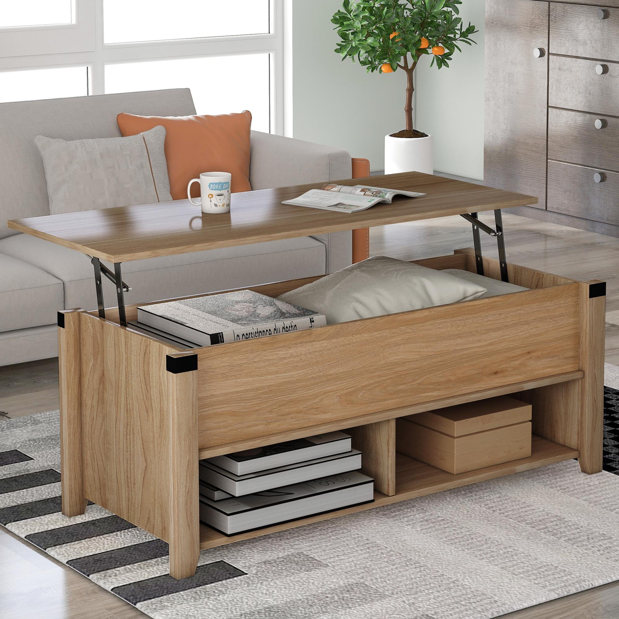 Multifunction Coffee Table With Drawers Open Shelf And Storage Lifting Top Table For Living Room Walmart Com Walmart Com