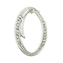 Diamond Water-Filled Letter Brooch - Alloy Initial Pin with Sparkling Gemstones for Jackets, Scarves & Fashion Accessories