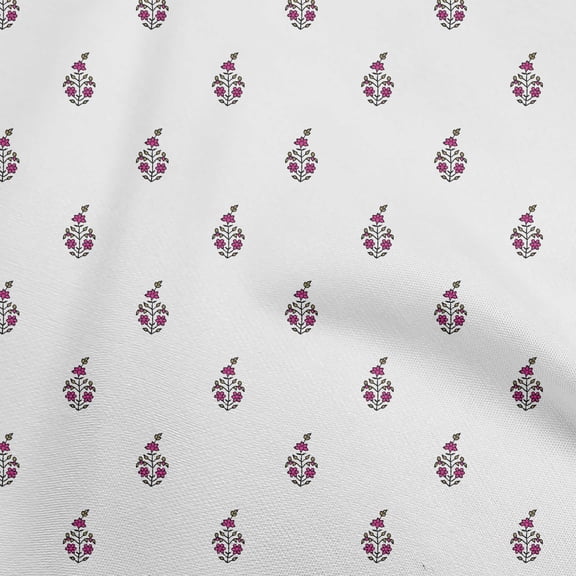 oneOone Polyester Spandex Pink Fabric Asian Floral Block Sewing Fabric By The Yard Printed Diy Clothing Sewing Supplies 56 Inch Wide