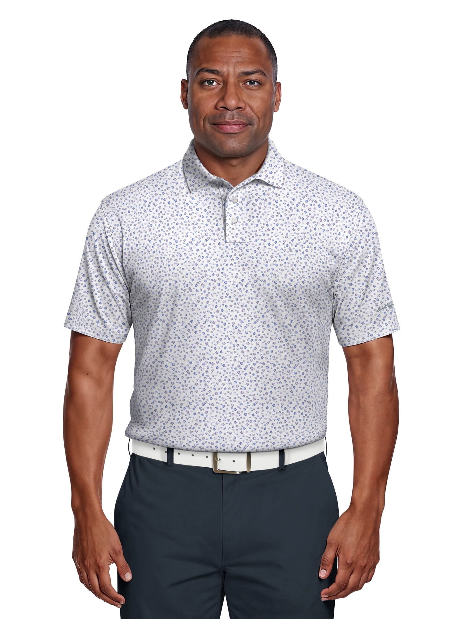 Ben Hogan Men's & Big Men's Performance Confetti Floral Short Sleeve Polo Shirt, up to 5XL
