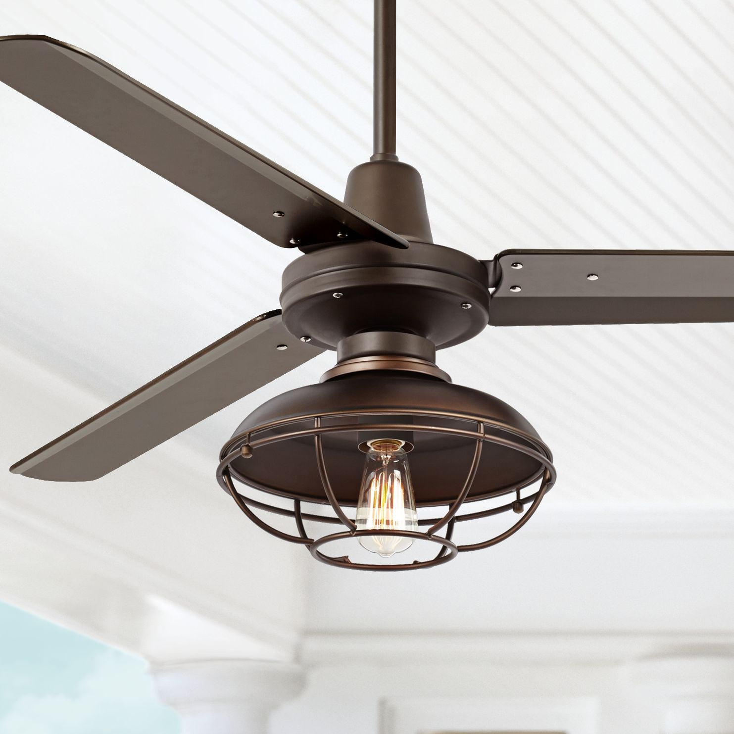 52" Casa Vieja Industrial Outdoor Ceiling Fan with Light ...