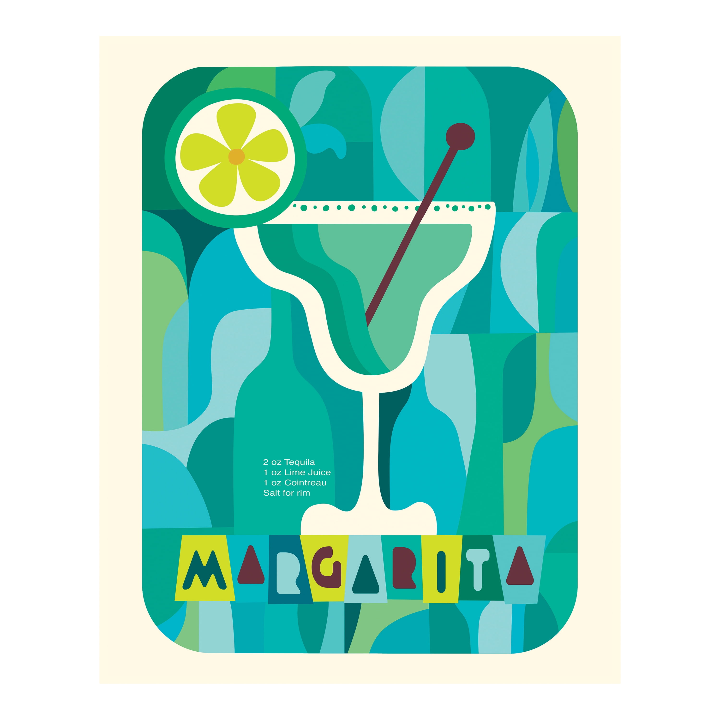 (2 pack) DesignOvation Cocktail Recipes Unframed Art Prints 8” x 10” Set of 3 by Rachel Lee