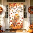 thumbnail image 2 of Fall Door Banner Cover,Autumn Harvest Animal Pattern Background for Front Door Patio Entryway 70.87x35.43 Inch, 2 of 6