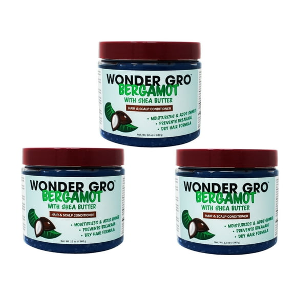 3 Pack of Wonder Gro Bergamot with Shea Butter 12 Ounce