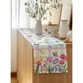 thumbnail image 5 of Table Runner 70 Inches Long for Kitchen Dining, Tulips Spring Floral Dresser Scarf Farmhouse, Dining Table Decorations for Wedding/Parties, Flowers Butterfly Plaid Pastoral 13 x 70 In, 5 of 8