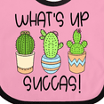 thumbnail image 4 of Inktastic What's Up Succas Funny Cacti Plants Boys or Girls Baby Bib, 4 of 4