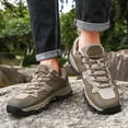thumbnail image 2 of Lusa Waterproof Low Top Hiking Sneakers for Women Men Lightweight Comfy Non Athletic Shoes for Outdoor Trekking, Walking, And Running Spring Summer Stylish Sports wear Brown 39, 2 of 8