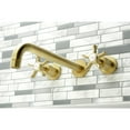 thumbnail image 2 of Kingston Brass KS8057NX Hamilton Two-Handle 3-Hole Wall Mount Roman Tub Faucet in Brushed Brass, 2 of 7
