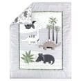 The Peanutshell Green Dinosaur Crib Bedding Set for Baby Boys, 3 Piece