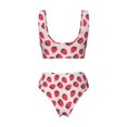 thumbnail image 5 of Daiia Strawberry Women's Bikini Set Two Piece Swimsuit High Waisted Bikini Adjustable Straps Bikini Perfect for Beach, Pool, and Summer Vacation-Medium, 5 of 9