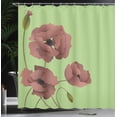 thumbnail image 3 of Ambesonne Floral Shower Curtain, Poppy Flowers Buds Pastoral, 69"Wx84"L, Pictachio Green, 3 of 4