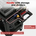 thumbnail image 2 of 2-Tier Rolling Tool Cart,Heavy-Duty Plastic Service Cart with Lipped Shelves,550 lbs Capacity Utility Cart,40 x 17 Inch Rolling Work Carts for Garage,Salon,Kitchen,Office-Black, 2 of 7