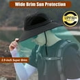 thumbnail image 3 of HOMEYA Wide Brim Sun Hat for Men & Women, Waterproof UV Protection Bucket Bonnie Cap Fishing Hiking Beach Garden, Black, 3 of 9