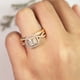 thumbnail image 5 of JeenMata Anillo de Bodas de 1,25 Uds, Moissanita Cuadrada, Doble Halo, Banda Retorcida, Inspiración Vintage, Pavé, Engastado en Oro Amarillo de 18 K sobre Plata, 5 of 10