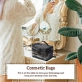 thumbnail image 2 of Bolsa de maquillaje de doble capa, bolsa de cosméticos de viaje de malla grande con doble cremallera, bolsa de maquillaje Vertical, bolsa de aseo multifuncional, 2 of 6