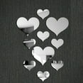 thumbnail image 3 of Follure wall stickers 10pcs Love Heart Acrylic 3D Mirror Wall Sticker Mural Decal Removable Stickers Silver, 3 of 3