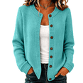 thumbnail image 2 of Cardigan for Women Button up Open Front Cardigan Fall Knit Sweaters Long Sleeve Plus Size Tops Fashion Clothing, 2 of 6