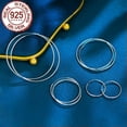 thumbnail image 5 of Hypoallergenic Big Circle Simple Jewelry 925 Sterling Silver Huggie Hoop Earring, 5 of 8