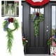 thumbnail image 1 of Corona patriótica del Día de la Independencia con rosas rojas y cintas azules para colgar en la pared y la puerta., 1 of 7
