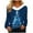 Blue-2, variant on Feancey Christmas Shirts for Women Trendy Xmas Tree Graphic Blouses Fuzzy Fleece V Neck Long Sleeve Tops Dressy Casual Loose T-Shirts Purple 3XL