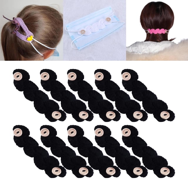 Extensor de 10 piezas de protectores de para , correa de el dolor de oído, extensor de facial - 10pcs negro 10 piezas negro SOLEDAD protectores de oídos para cubrir