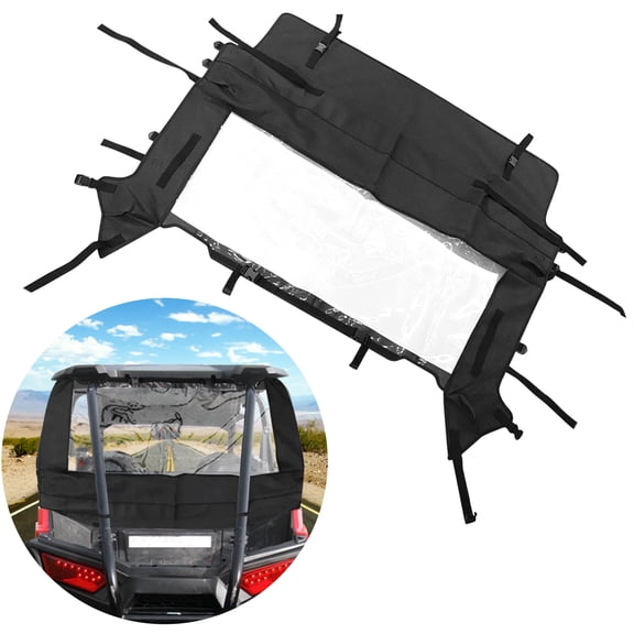 KOLEMO UTV Rear Full Windshield Tie Straps Back Window Clear Soft Windshield Window Compatible With For Polaris RZR S 900 XP 1000 Trail EPS XC Turbo 2015-2021