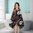 thumbnail image 6 of Halloween Spooky Words and Icons Pattern Hooded Bath Towel，50"x30" for Ages 3 To 12 Kids, Quick Dry Lightweight Soft Microfiber Hood Beach Towel Cover Up for Kids, 6 of 7
