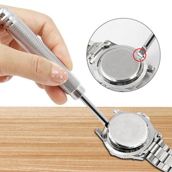 ROSENICE 1Pack Watch Opener Silver Alloy Steel for Professional Watch Repairers Case Back Removal Tool 11.8X0.63X0.63in