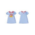 thumbnail image 2 of Toddler Baby Girl Back to School Outfit Puff Short Sleeve Doll Collar Dress Smocked Clothes, 2 of 9