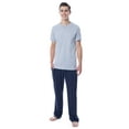 thumbnail image 4 of Intimo Men's 2 Piece Pajama Set Cotton/Poly Blend Jersey Knit Lounge Pants With Soft T-Shirt Top, 4 of 4