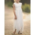 thumbnail image 7 of Inadays Girl Dresses Summer Dress Lace Flower Sleeveless Casual A-line Asymmetrical Flowy Maxi Dress Boho Dresses Flower Girl Dress Wedding Party for Toddler Child 1-7 Years, White, 3-4Y, 7 of 7