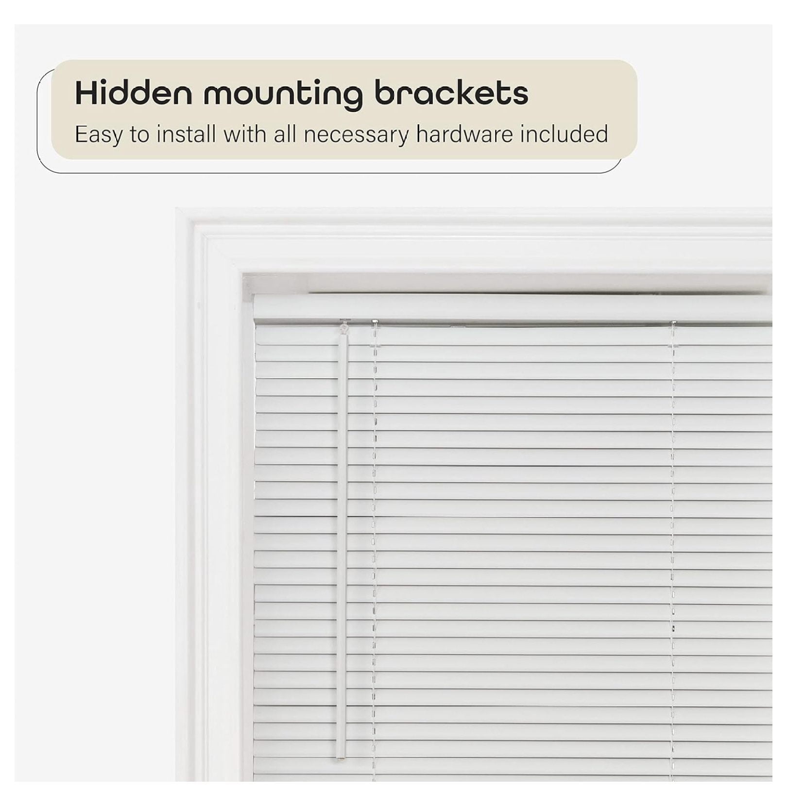 Cordless Room Darkening Mini Blind - 35 Inch Width, 64 Inch Length, 1" Slat Size - Pearl White - Cordless GII Deluxe Sundown Horizontal Windows Blinds for Interior by Achim Home Décor