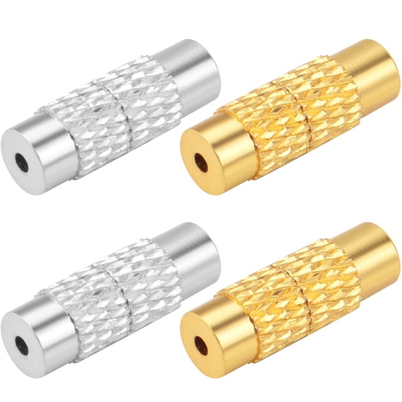 50pcs Gold Screw Twist Clasps Brass Barrel Tube Fastener Cord End Caps Jewelry Screw Clasps for DIY Necklace Bracelets Jewelry Making,11x4mm