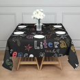 thumbnail image 3 of Math Equations White Symbols Black Pattern Square Tablecloth,Waterproof Square Table Cover,Wipeable Spillproof Washable Table Cover for Home Kitchen Party Decor 42"X42"(107x107cm), 3 of 6