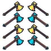 Lot de 8 haches géantes gonflables mine pixel craft (4 jaunes, 4 bleus) hache diamant par Inflatable Army®