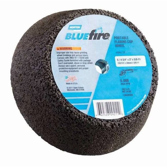 Norton Abrasives Flaring Cup Grinding Wheel,ZA,6 in. Dia 66253344373