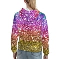 thumbnail image 7 of Honeii Glitter Rainbow Pattern Womens Oversized Hoodies Long Sleeve Sweatshirts Pullover Fall Outfits with Pocket-X-Large, 7 of 7