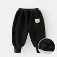 thumbnail image 2 of Swuxness Toddler Casual Fleece Sweatpants, Winter Long Pants for Kids, Kids Pattern Elastic Waist Fleece Lined Cuffed Pants for Boys and Girls Black, 3-4 Years, 2 of 4