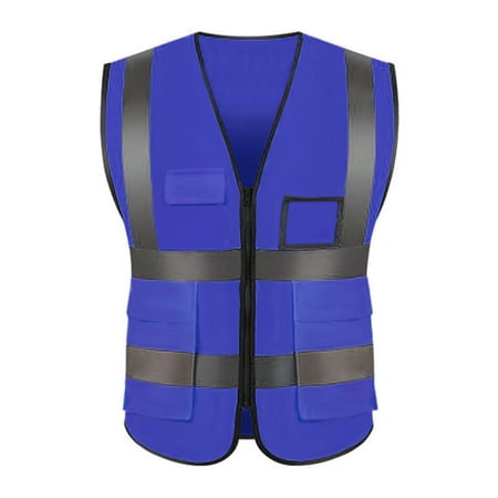 

Yesbay Vest Reflective Breathable Cloth Safety Protective Vest for Outdoor Dark Blue