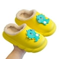 thumbnail image 5 of GJSYRH Girls Plush Slipper Cozy Winter Footwear For Girls Soft Sole Indoor Outdoor Cartoon Design Toddler Kids Clogs With Warm Comfort Yellow 5.5-6 Years, 5 of 9