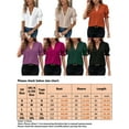 thumbnail image 4 of Fangasis Women Tops Short Sleeve Shirts Lapel Neck Blouse Ladies Loose Tunic Shirt Casual Office Apricot S, 4 of 4