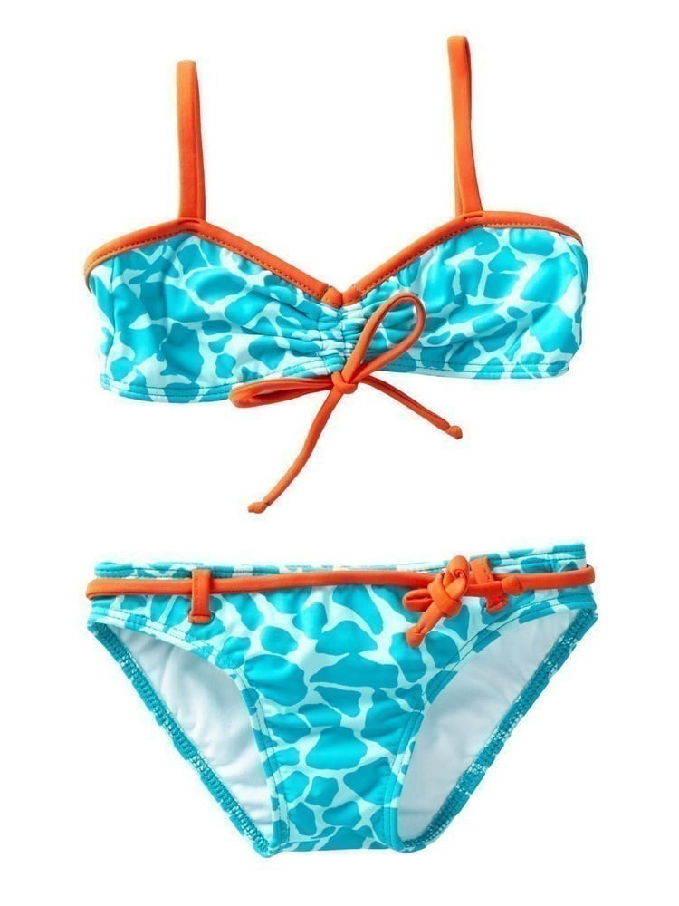 Azul Swimwear - Azul Girls Aqua Tiger Pattern Bandeau Top Pc Bikini ...