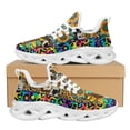 thumbnail image 1 of Zapatillas de deporte con plataforma y amortiguación de aire transpirables para mujer, diseño de leopardo y girasol, de malla, con cordones Peace and Love, 1 of 6