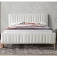 thumbnail image 3 of Omax Decor Julia Wood and Fabric Upholstered Queen Platform Bed in White Boucle, 3 of 7