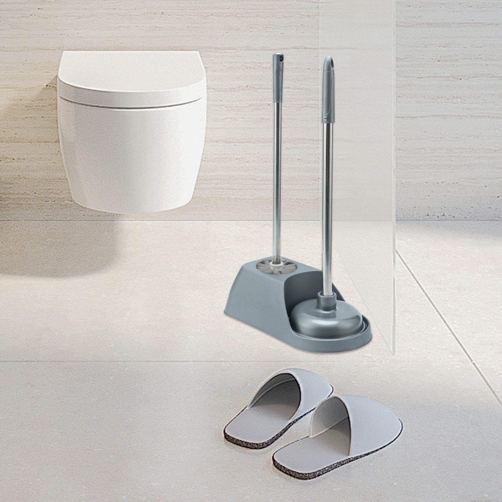 Toilet Brush and Holder Set with Drip Tray | Toilet Bowl Brush & Toilet Bowl Cleaner Brush Combo | Bathroom Cleaning Organizer | Strong Bristles | Easy Maintenance | Xuniizn