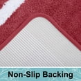 thumbnail image 4 of Smiry Luxury Microfiber Bathroom Rug Mat 24"x47" Soft Absorbent Bath Rug Non-Slip Plush Shaggy Bath Carpet,Burgundy, 4 of 7