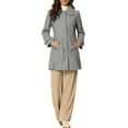 thumbnail image 2 of INSPIRE CHIC Women's Coats Peter Pan Collar Single Breasted Button Front Outwear Winter Coats L Grey, 2 of 6