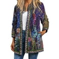 thumbnail image 1 of Chaqueta de punto con estampado de mujer vintage, bolsillo de manga larga, chaqueta informal suel MABOTO Abrigo de mujer, 1 of 7