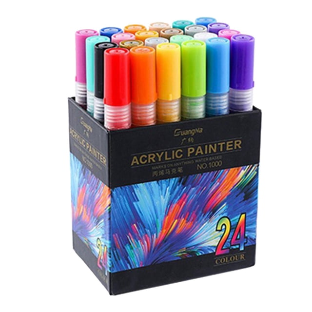 Rotulador de pintura acrílica BLESIY 12/15/24/36 unidades para Álbum de bricolaje decoración de cerámica tarjeta negra Graffiti