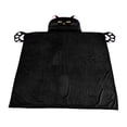 thumbnail image 4 of Blanket with Sleeves and Hood, Hoodie Blanket, Flannel Sofa Blanket, Warm, Hooded Blanket, Fluffy Black Cat, Soft, for Home, Travel, Birthday Gift and Animal Lovers(Black,One Size), 4 of 4